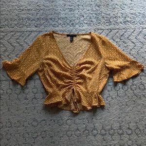 Yellow polka dot crop top